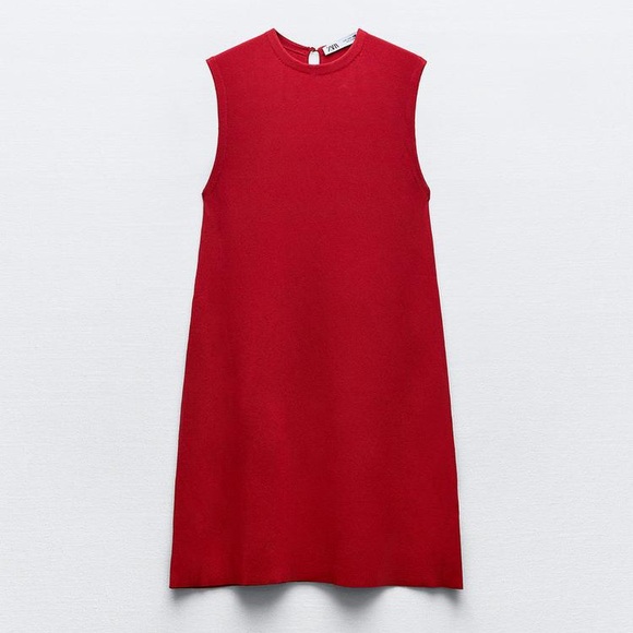 ZARA PLAIN KNIT MINI DRESS - Picture 5 of 11